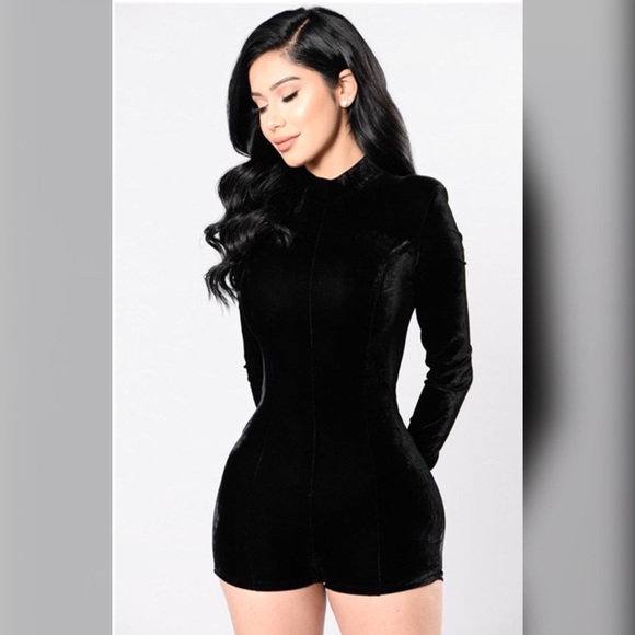 Fashion Nova Pants - Velvet  Bodysuit Jumpsuit